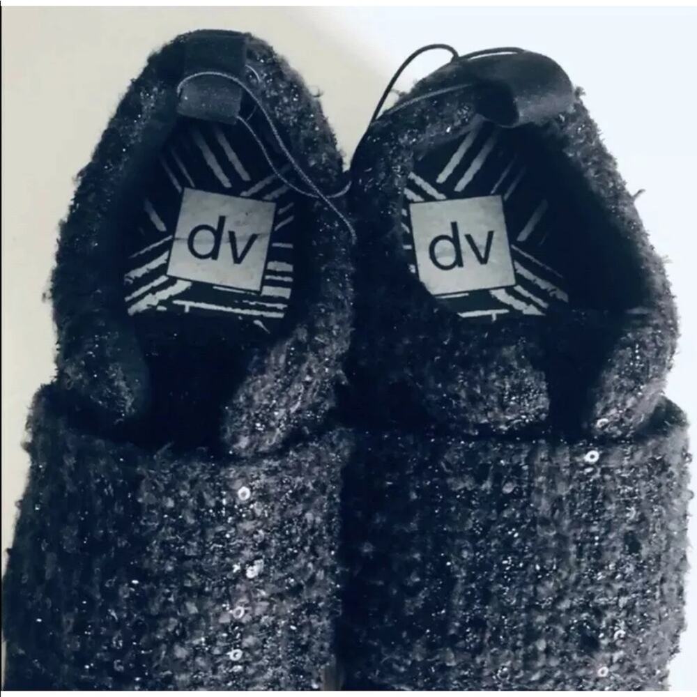 DV By Dolce Vita SZ 7.5 'Lamar' Sparkly Sneakers Black Slip On - Picture 7 of 8